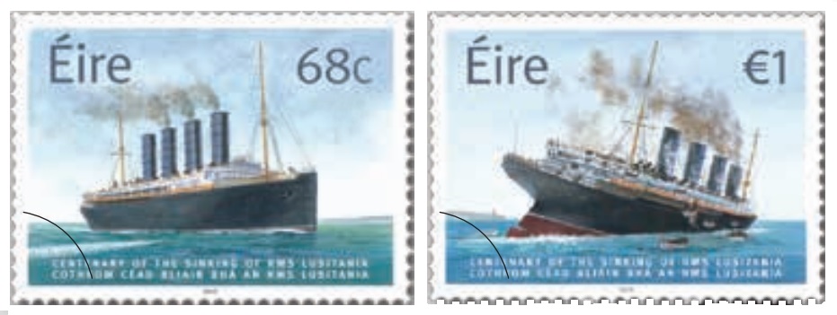 Irish Stamps Centenary Of The Sinking Of The Rms Lusitania