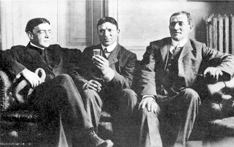 Shackleton, Worsley and Crean in the British Club, Punta Arenas