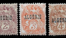 1924 French stamps overprinted "ALGERIA"