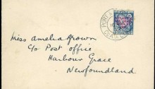 1932 Portmarnock to Newfoundland by J. Mollison, cover to Harbour Grace, Newfoundland bearing 1s. overprinted "ATLANTIC AIR MAIL AUGUST 1932"