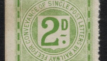 Belfast & Co Down Railway Letter stamp - 2d Pale Green, Die III.