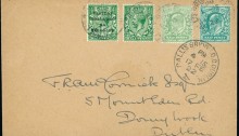 1922 (17 February) Dollard 5-line overprint in black - ½d Green - plain First Day Cover