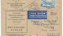1947 (June 13) Brussels-Dublin - Registered air mail cover 1st Flight to Dublin