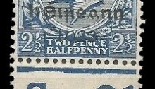 1922 (17 February) Dollard 5-line overprint in black - 2½d Ultramarine S21 Control (single stamp) perforated