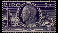 1948 Ireland - 150th Anniversary of the 1798 Rebellion, 3d Violet