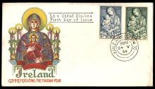 1954 Marian Year (Set of 2) on illustrated FDC, with Staehle cachet design. No address.