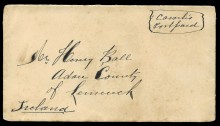 1843 Cover + Letter from Postmaster James Piper, Cassilis, New South Wales to Adare, Co Limerick