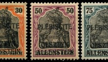 1920 Allenstein (Plebiscite Vote) Olsztyn - short set of 3