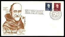 1957 Fr. Luke Wadding (Set of 2) on illustrated FDC, with Staehle (NYC) cachet design and Dublin c.d.s.