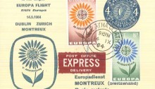 1964 Dublin-Zurich (Aer Lingus) 14th September 1964 (300 x 4d postal stationery envelopes printed)