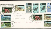 1967 Anguilla Valley, Anguilla To Malahide, Co Dublin, Ireland with Anguilla 4c-$1 Independence commemorative stamps