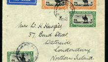 1935 Gebeit, Sudan to Londonderry, Northern Ireland, via airmail
